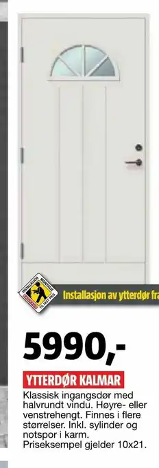 Bauhaus Ytterdør kalmar tilbud