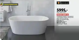Bauhaus Badekar miami 150 tilbud