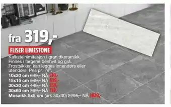 Bauhaus Fliser limestone tilbud