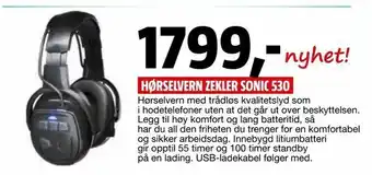 Bauhaus Hørselvern zekler sonic 530 tilbud