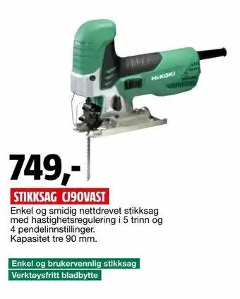 Bauhaus Stikksag cj90vast tilbud