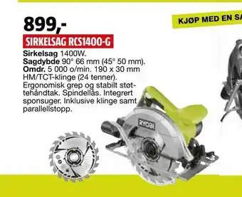 Bauhaus Sirkelsag rcs1400-g tilbud