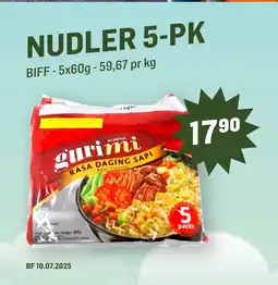 Holdbart NUDLER 5-PK tilbud