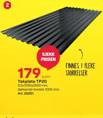 Byggmax Takplate TP20 tilbud