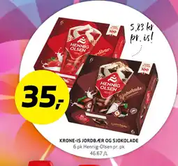 Bunnpris KRONE-IS JORDBÆR OG SJOKOLADE tilbud