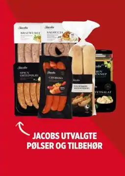 Meny JACOBS UTVALGTE PØLSER OG TILBEHØR tilbud