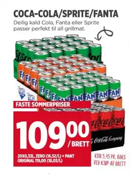 Meny COCA-COLA/SPRITE/FANTA tilbud