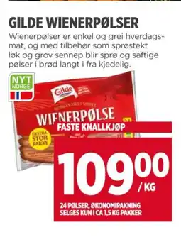 Meny GILDE WIENERPØLSER tilbud