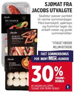 Meny SJØMAT FRA JACOBS UTVALGTE tilbud