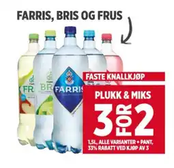 Meny FARRIS, BRIS OG FRUS tilbud
