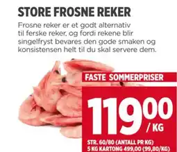 Meny STORE FROSNE REKER tilbud