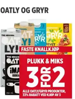 Meny OATLY OG GRYR tilbud