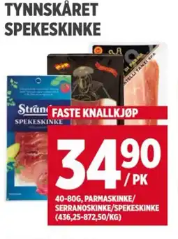 Meny TYNNSKÅRET SPEKESKINKE tilbud