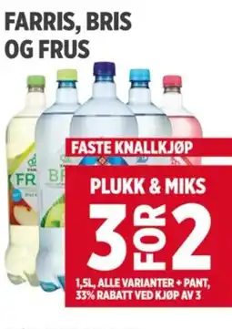 Meny FARRIS, BRIS OG FRUS tilbud