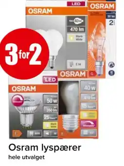 Spar Osram lyspærer tilbud