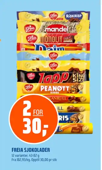 Coop Obs FREIA SJOKOLADER tilbud