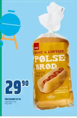 Coop Obs PØLSEBRØD 10 PK tilbud
