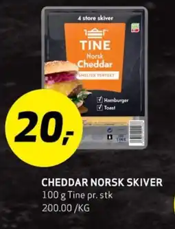Bunnpris CHEDDAR NORSK SKIVER tilbud