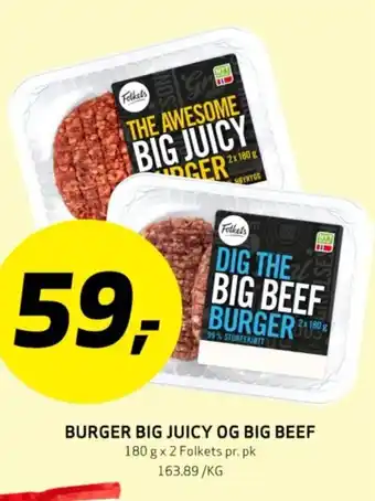 Bunnpris BURGER BIG JUICY OG BIG BEEF tilbud