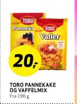 Bunnpris TORO PANNEKAKE OG VAFFELMIX tilbud