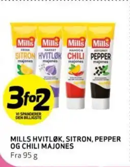 Bunnpris MILLS HVITLØK, SITRON, PEPPER OG CHILI MAJONES tilbud