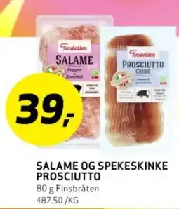 Bunnpris SALAME OG SPEKESKINKE PROSCIUTTO tilbud