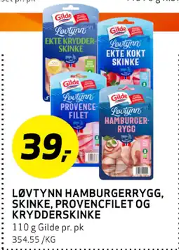 Bunnpris LØVTYNN HAMBURGERRYGG, SKINKE, PROVENCEFILET OG KRYDDERSKINKE tilbud