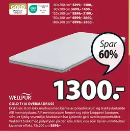 JYSK GOLD T110 OVERMADRASS tilbud