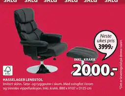 JYSK HASSELAGER LENESTOL tilbud