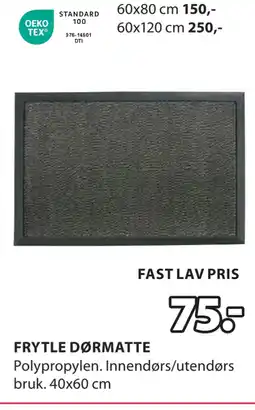 JYSK FRYTLE DØRMATTE tilbud