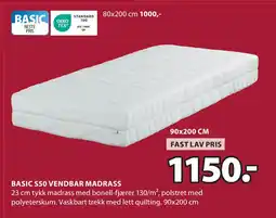 JYSK BASIC S50 VENDBAR MADRASS tilbud