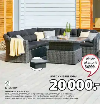 JYSK TAMBOHUSE BORD + SOFA tilbud
