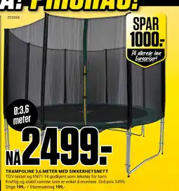 Europris TRAMPOLINE 3,6 METER MED SIKKERHETSNETT tilbud