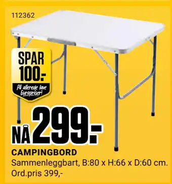 Europris CAMPINGBORD tilbud