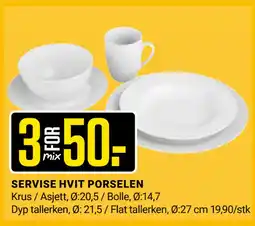 Europris SERVISE HVIT PORSELEN tilbud