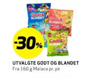 Bunnpris UTVALGTE GODT OG BLANDET tilbud