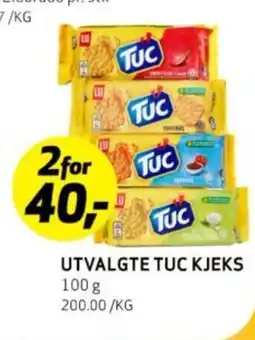 Bunnpris UTVALGTE TUC KJEKS tilbud