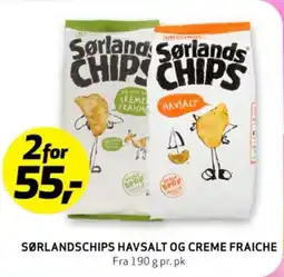 Bunnpris SØRLANDSCHIPS HAVSALT OG CREME FRAICHE tilbud