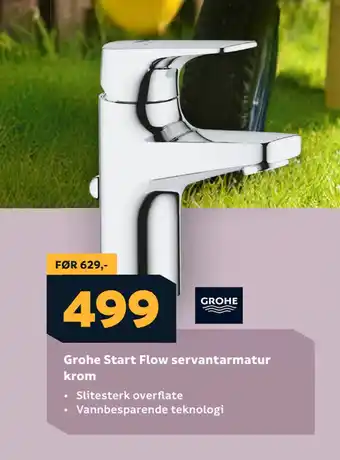 Megaflis Grohe Start Flow servantarmatur krom tilbud