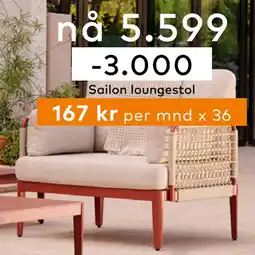 Skeidar Sailon loungestol tilbud