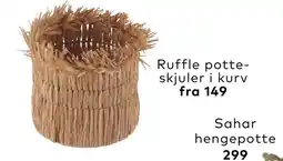 Skeidar Ruffle potteskjuler i kurv tilbud