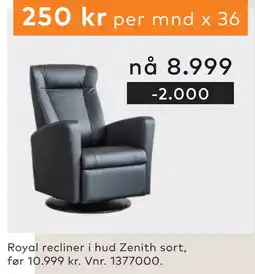 Skeidar Royal recliner tilbud