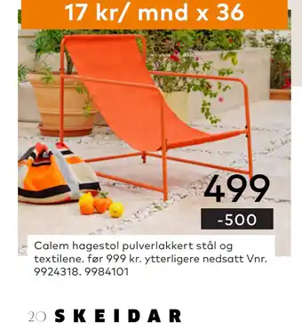Skeidar Calem hagestol tilbud