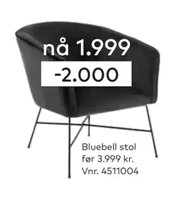 Skeidar Bluebell stol tilbud