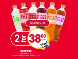 Coop Extra Frii bringebærsaft tilbud
