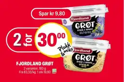 Coop Extra Fjordland grøt bygg & havre blåbær tilbud