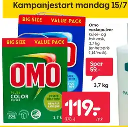 Rusta Omo vaskepulver tilbud