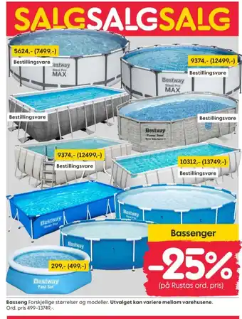 Rusta Bestway basseng tilbud