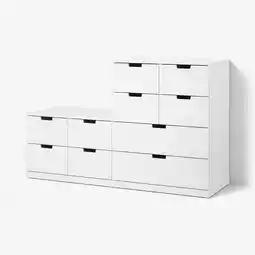 IKEA Nordli Kommode med 10 skuffer, hvit, 160x99 cm tilbud