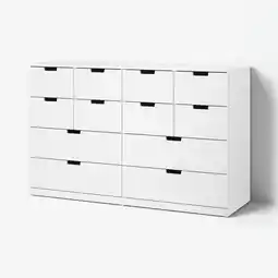 IKEA Nordli Kommode med 12 skuffer, hvit, 160x99 cm tilbud